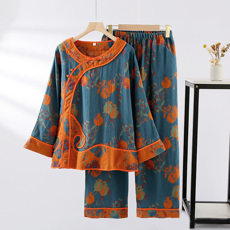 Cotton-Blend Patchwork Relaxed Meditation Two-Piece Set