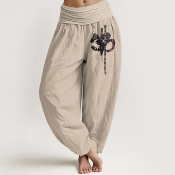 Pure Cotton Calligraphy Meditation Harem Pants