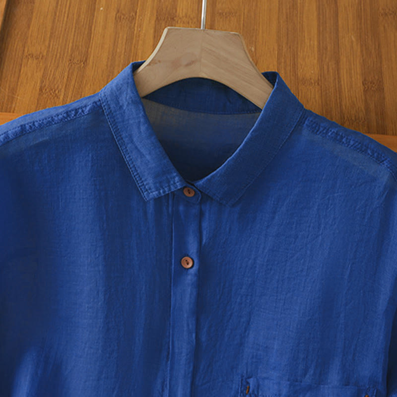 Structured Breathable Lapel Women's Mindful Lounge Shirt