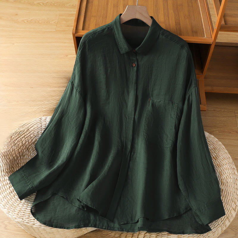 Structured Breathable Lapel Women's Mindful Lounge Shirt