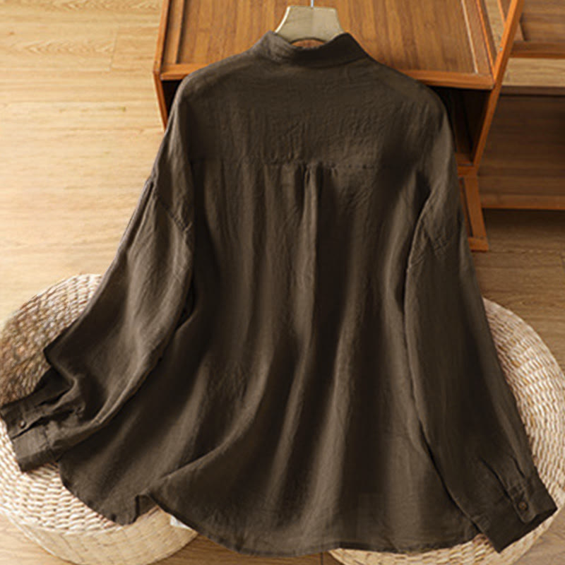 Structured Breathable Lapel Women's Mindful Lounge Shirt