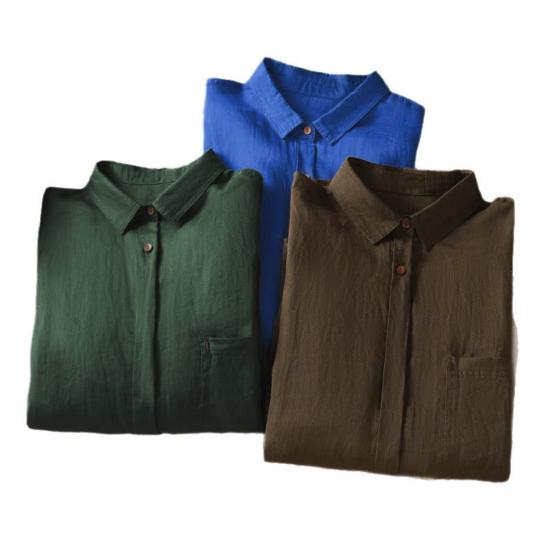 Structured Breathable Lapel Women's Mindful Lounge Shirt