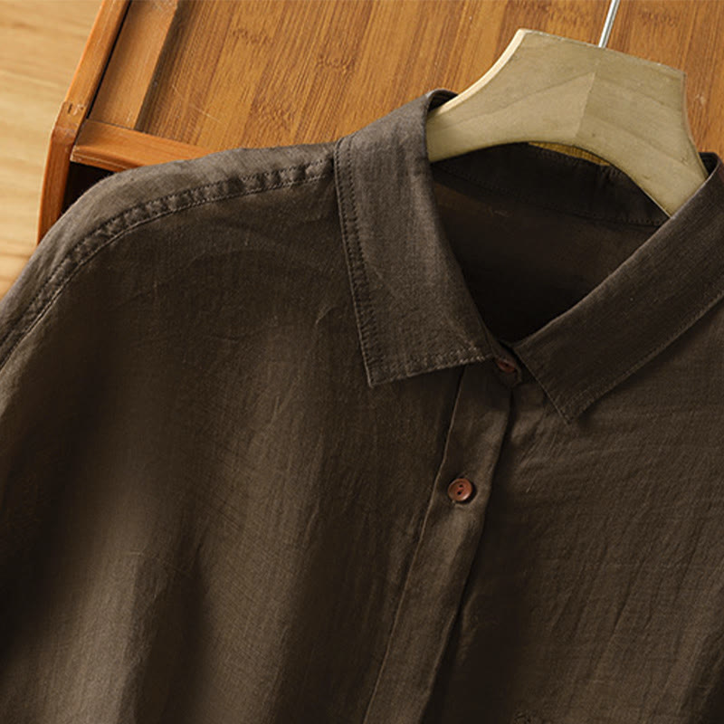 Structured Breathable Lapel Women's Mindful Lounge Shirt