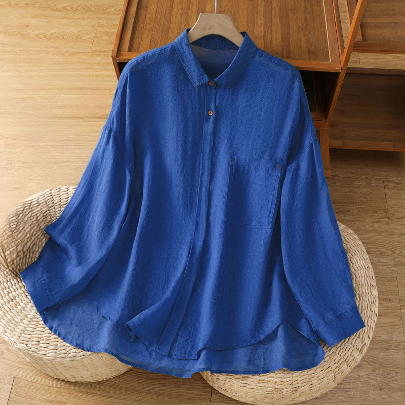 Structured Breathable Lapel Women's Mindful Lounge Shirt