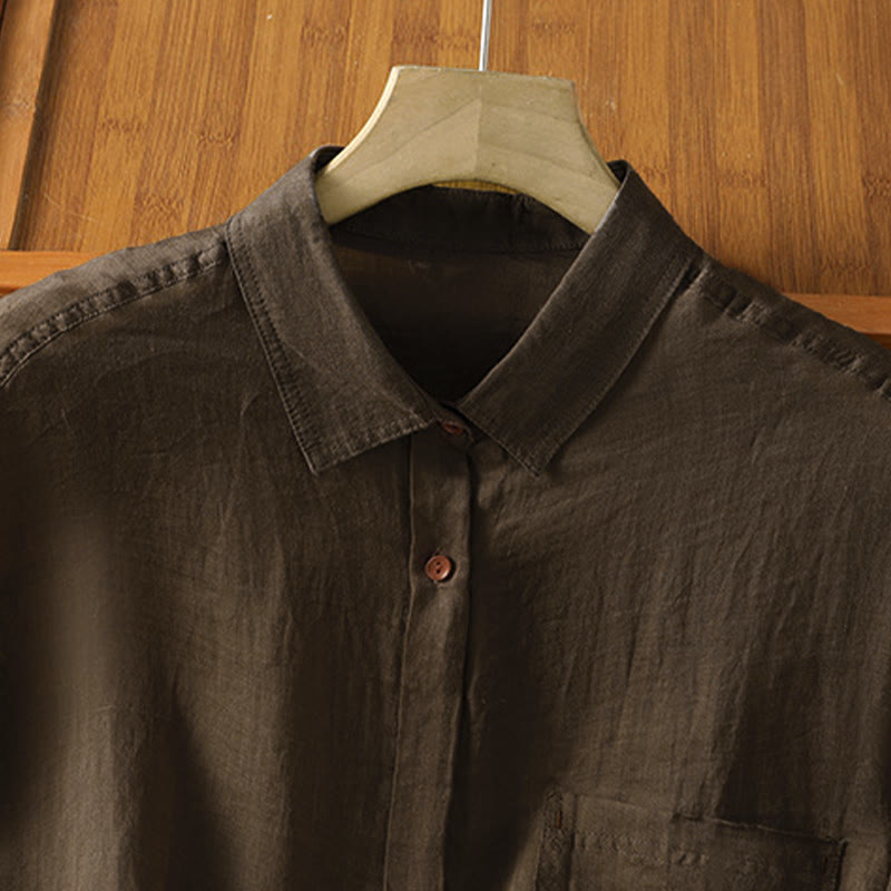 Structured Breathable Lapel Women's Mindful Lounge Shirt