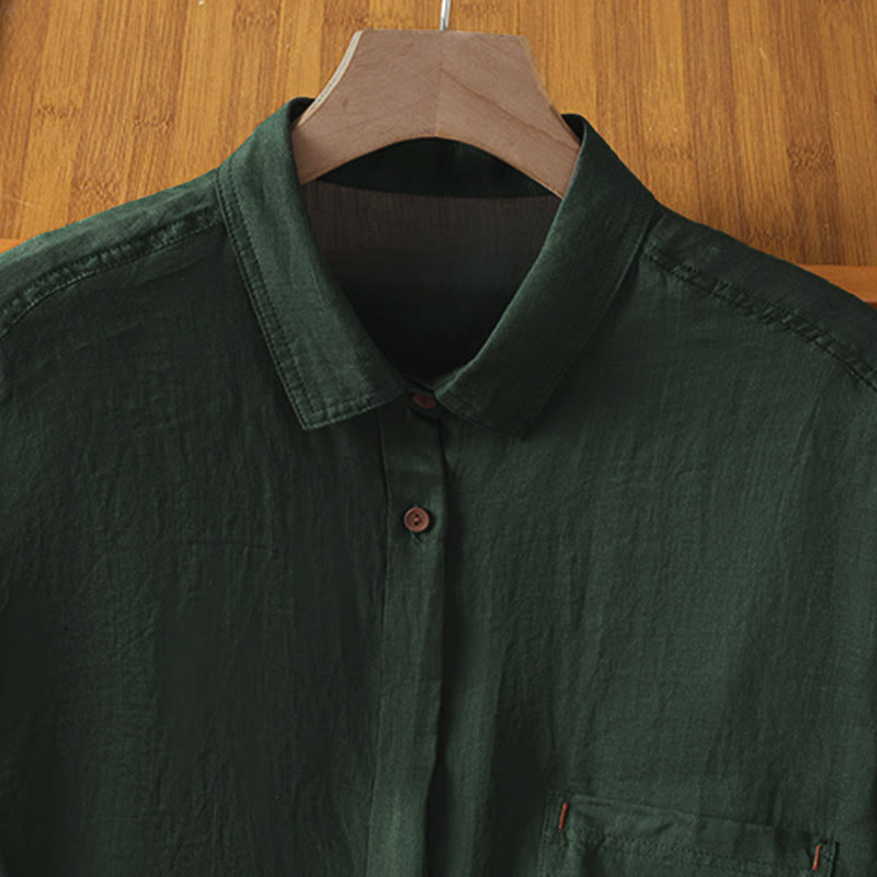 Structured Breathable Lapel Women's Mindful Lounge Shirt