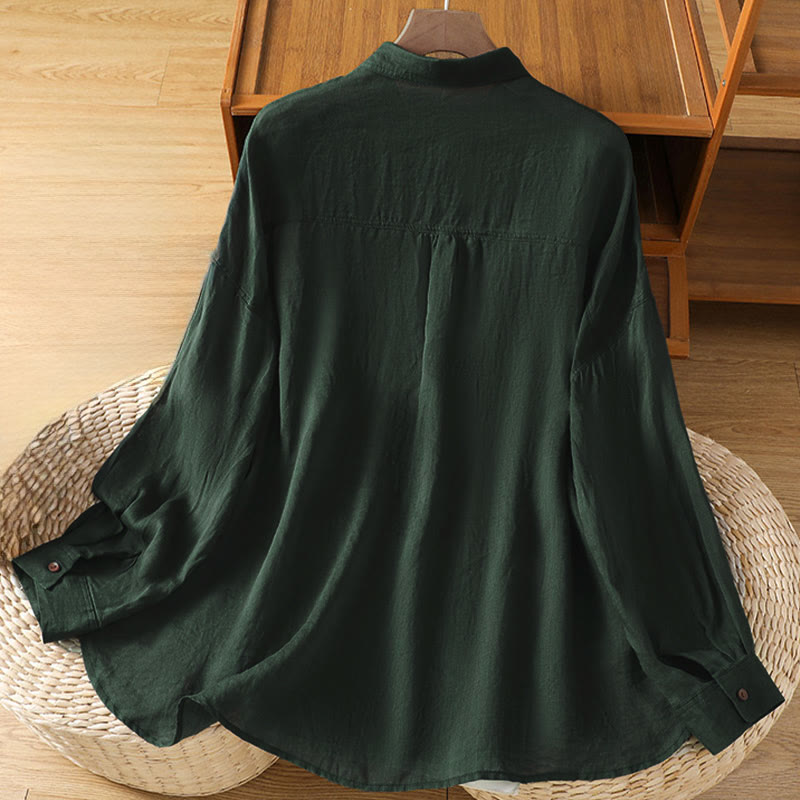 Structured Breathable Lapel Women's Mindful Lounge Shirt