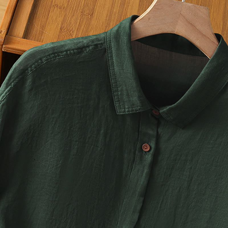 Structured Breathable Lapel Women's Mindful Lounge Shirt