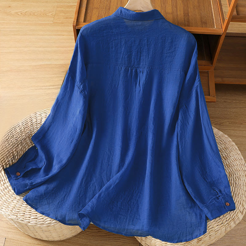 Structured Breathable Lapel Women's Mindful Lounge Shirt
