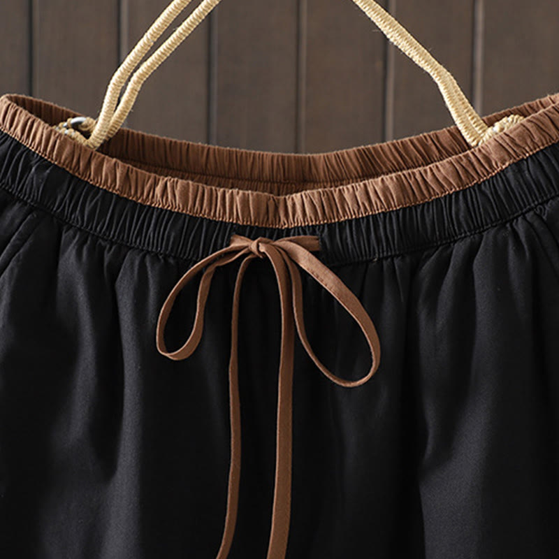 Plain Cotton Women's Harem Thermal Pants With Pockets