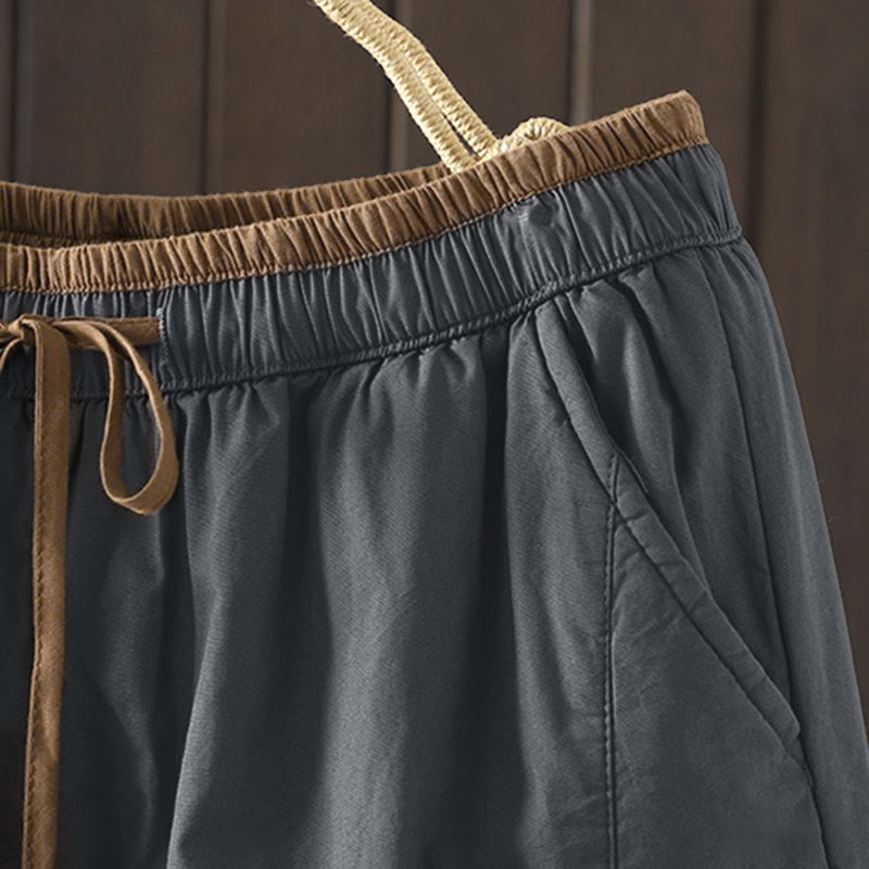 Plain Cotton Women's Harem Thermal Pants With Pockets