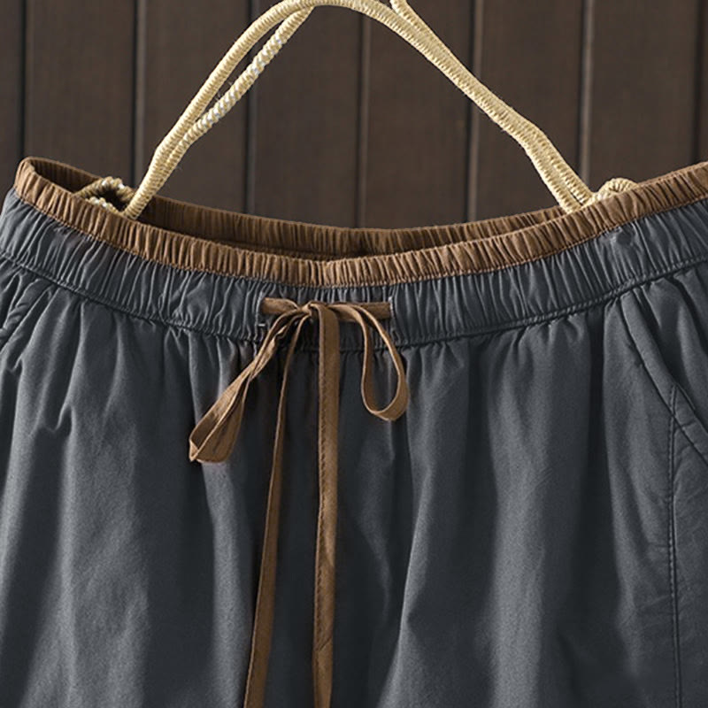 Plain Cotton Women's Harem Thermal Pants With Pockets