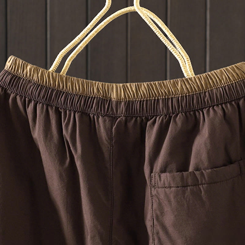 Plain Cotton Women's Harem Thermal Pants With Pockets