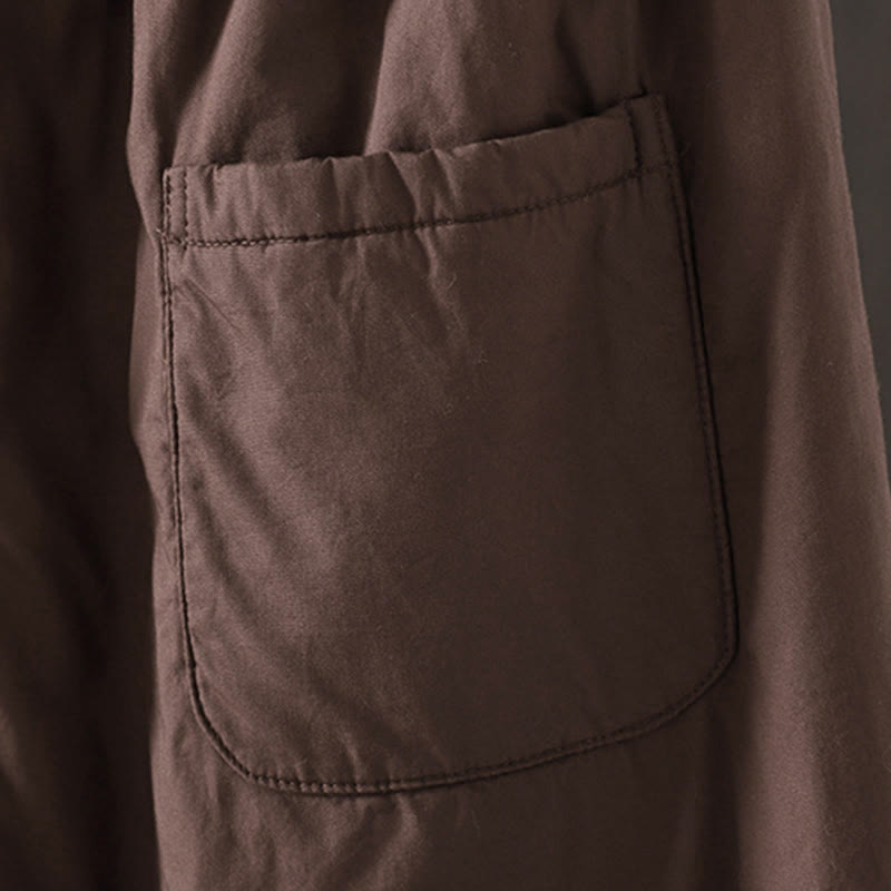 Plain Cotton Women's Harem Thermal Pants With Pockets