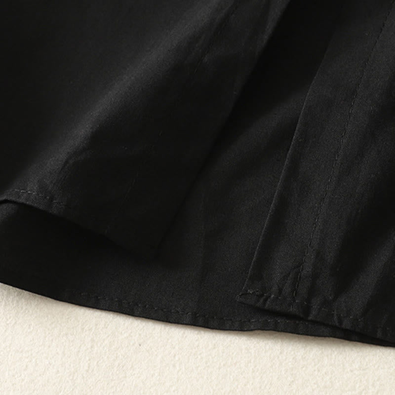 Tactile Cotton Relaxed Long-Sleeve Grounding Midi Dress