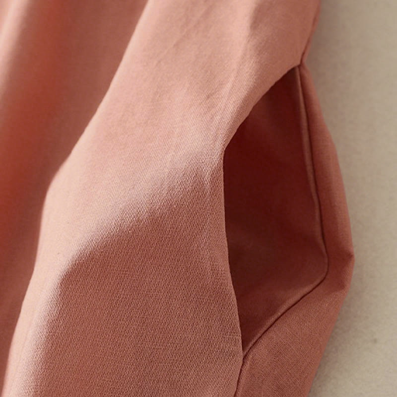 Tactile Cotton Relaxed Long-Sleeve Grounding Midi Dress