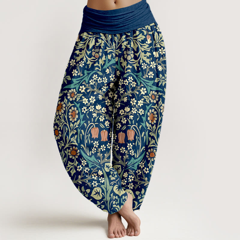 Pure Cotton Botanical Print Grounding Harem Pants