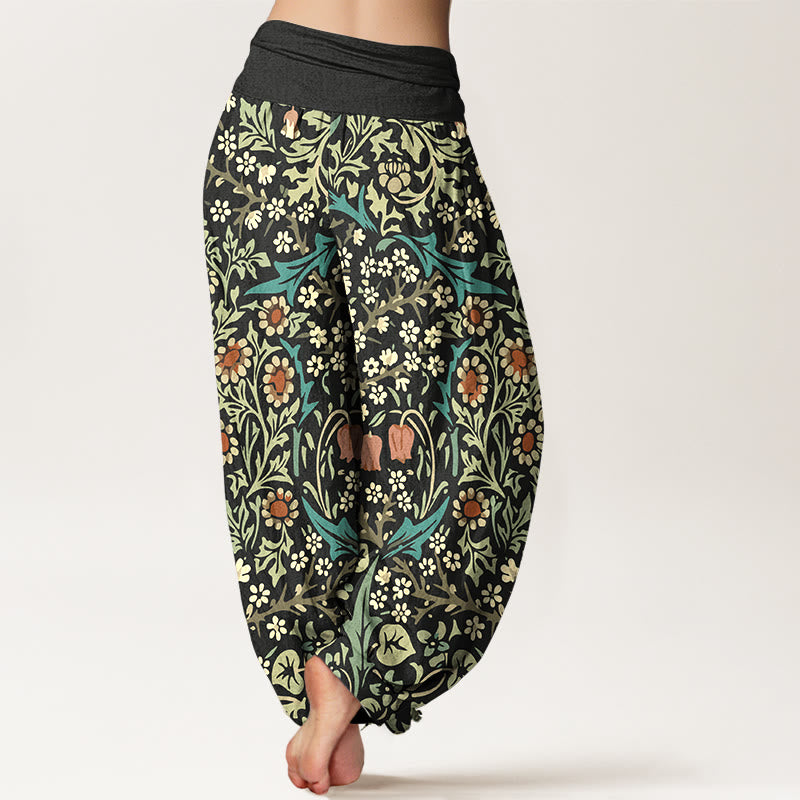Pure Cotton Botanical Print Grounding Harem Pants