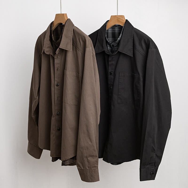 Tactile Cotton Layered Plaid Mindful Men's Jacket