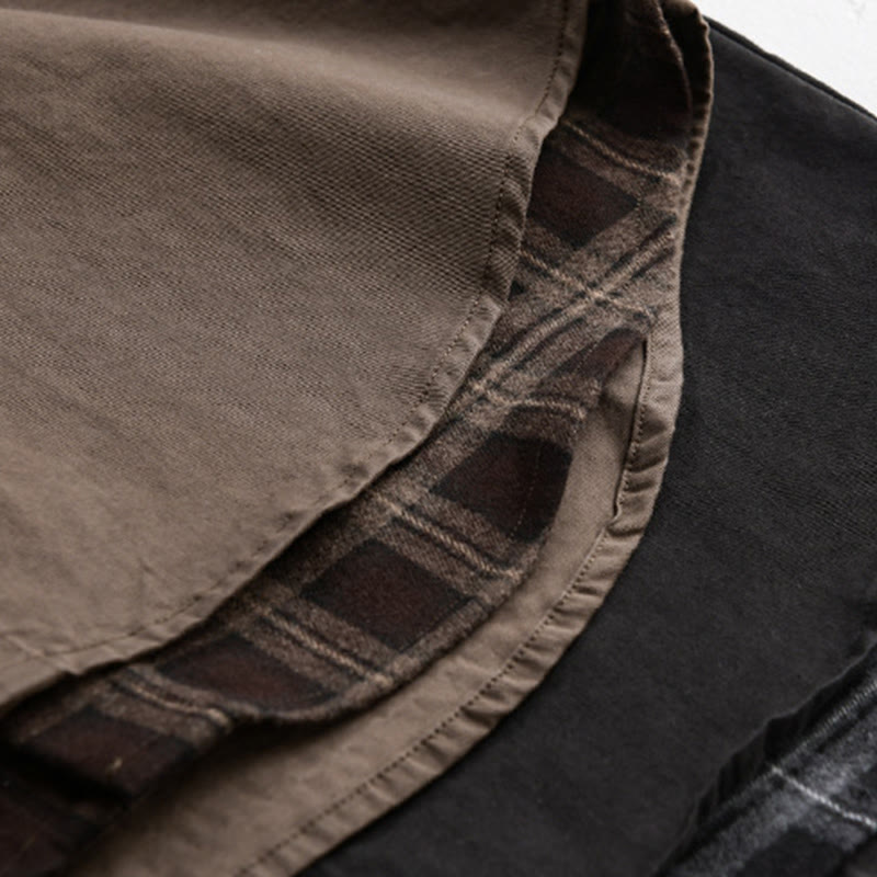 Tactile Cotton Layered Plaid Mindful Men's Jacket