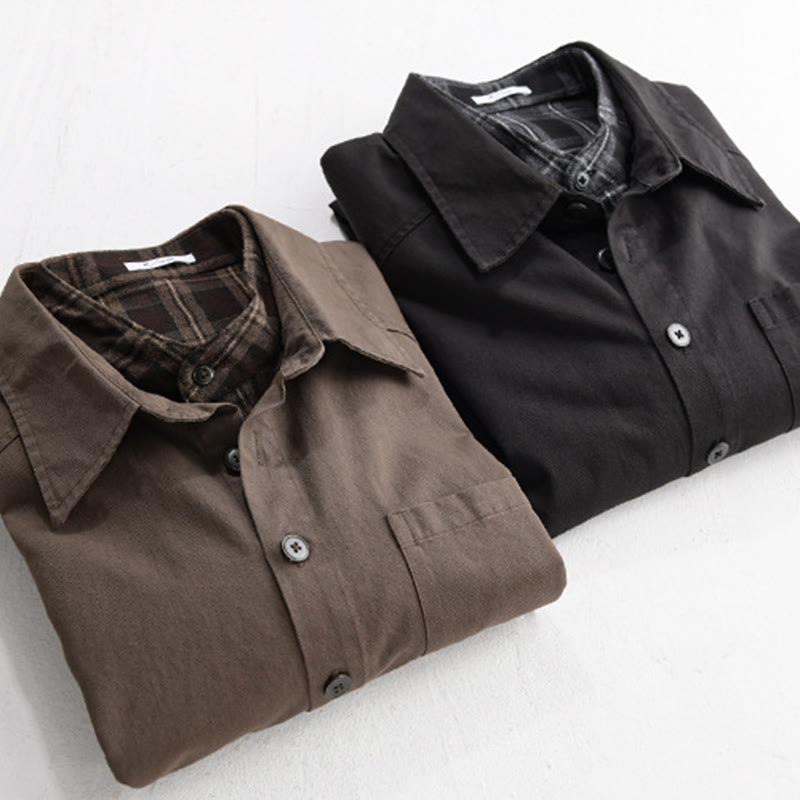 Tactile Cotton Layered Plaid Mindful Men's Jacket