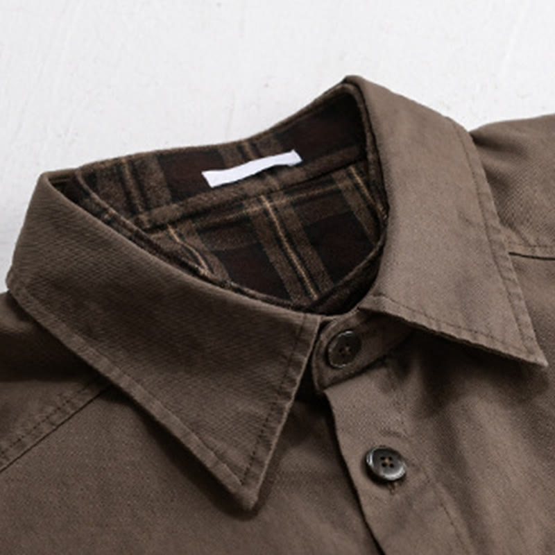 Tactile Cotton Layered Plaid Mindful Men's Jacket