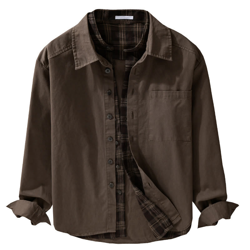 Tactile Cotton Layered Plaid Mindful Men's Jacket