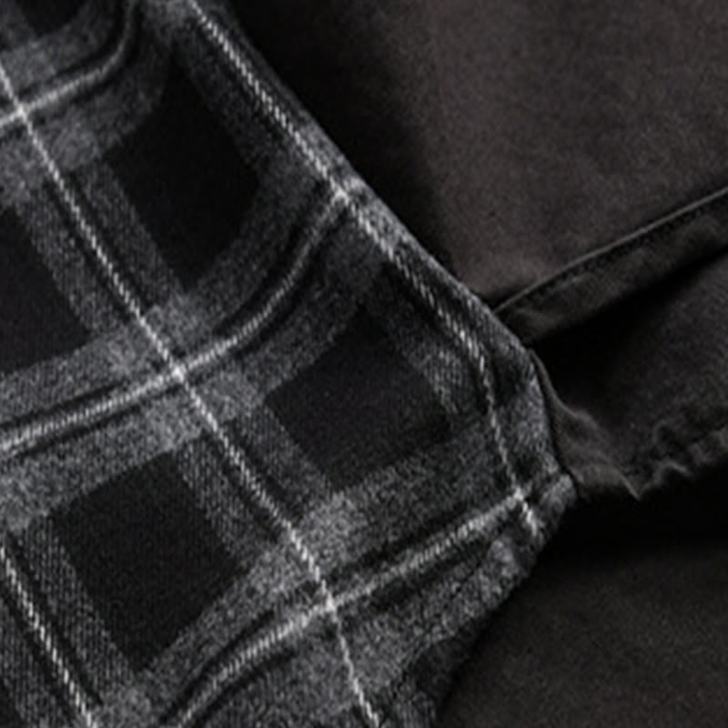 Tactile Cotton Layered Plaid Mindful Men's Jacket