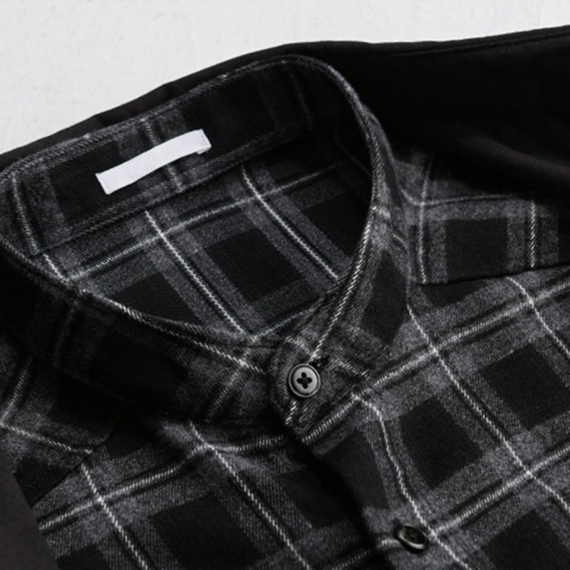 Tactile Cotton Layered Plaid Mindful Men's Jacket