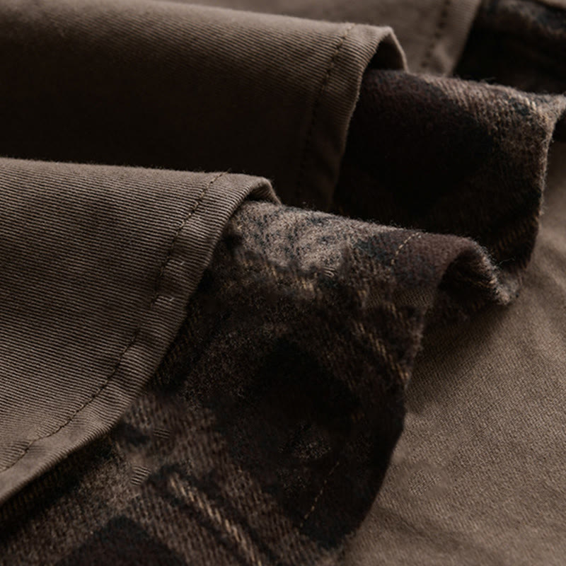 Tactile Cotton Layered Plaid Mindful Men's Jacket