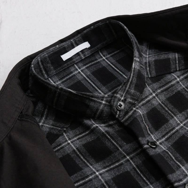 Tactile Cotton Layered Plaid Mindful Men's Jacket