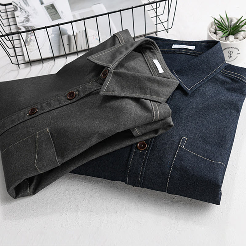 Minimalist Cotton Slim-Fit Lapel Jacket for Daily Mindful Wear