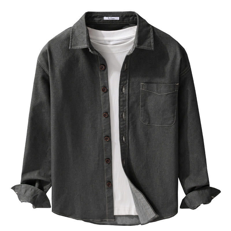 Minimalist Cotton Slim-Fit Lapel Jacket for Daily Mindful Wear