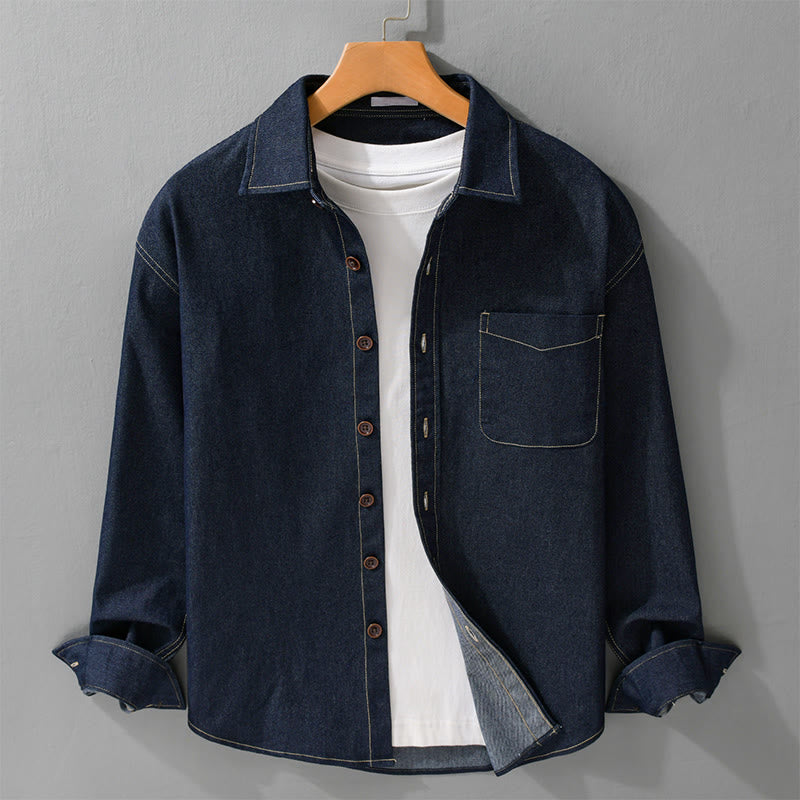 Minimalist Cotton Slim-Fit Lapel Jacket for Daily Mindful Wear