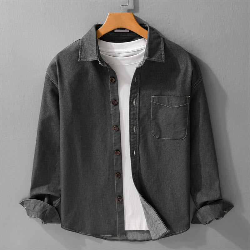 Minimalist Cotton Slim-Fit Lapel Jacket for Daily Mindful Wear