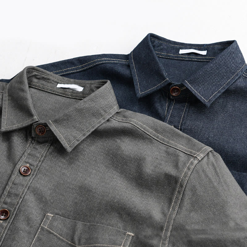 Minimalist Cotton Slim-Fit Lapel Jacket for Daily Mindful Wear