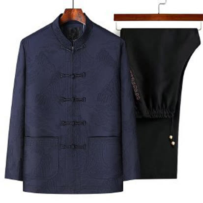 Breathable Tactile Men's Two-Piece Meditation and Qi Gong Set