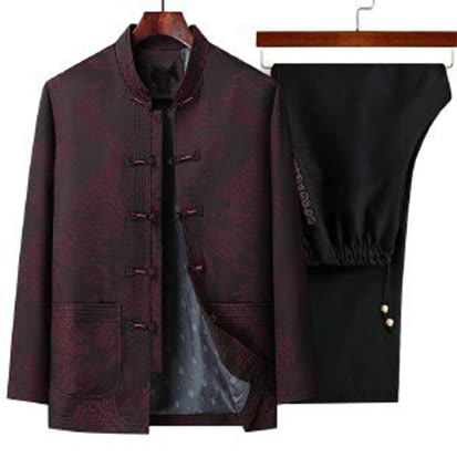 Breathable Tactile Men's Two-Piece Meditation and Qi Gong Set