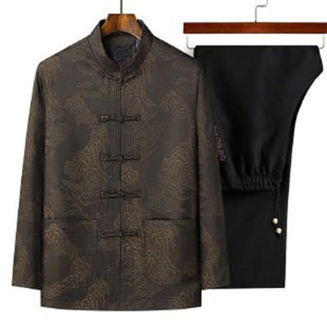 Breathable Tactile Men's Two-Piece Meditation and Qi Gong Set
