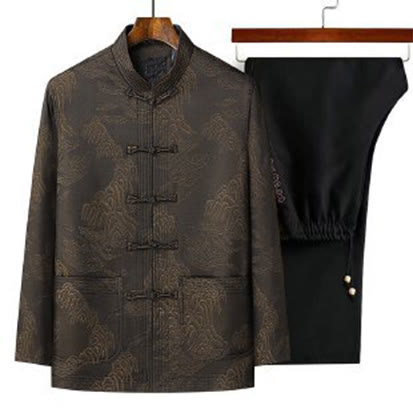Breathable Tactile Men's Two-Piece Meditation and Qi Gong Set