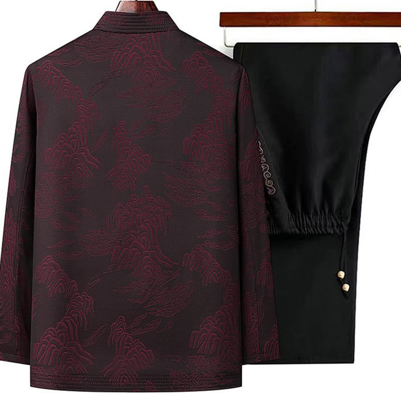 Breathable Tactile Men's Two-Piece Meditation and Qi Gong Set
