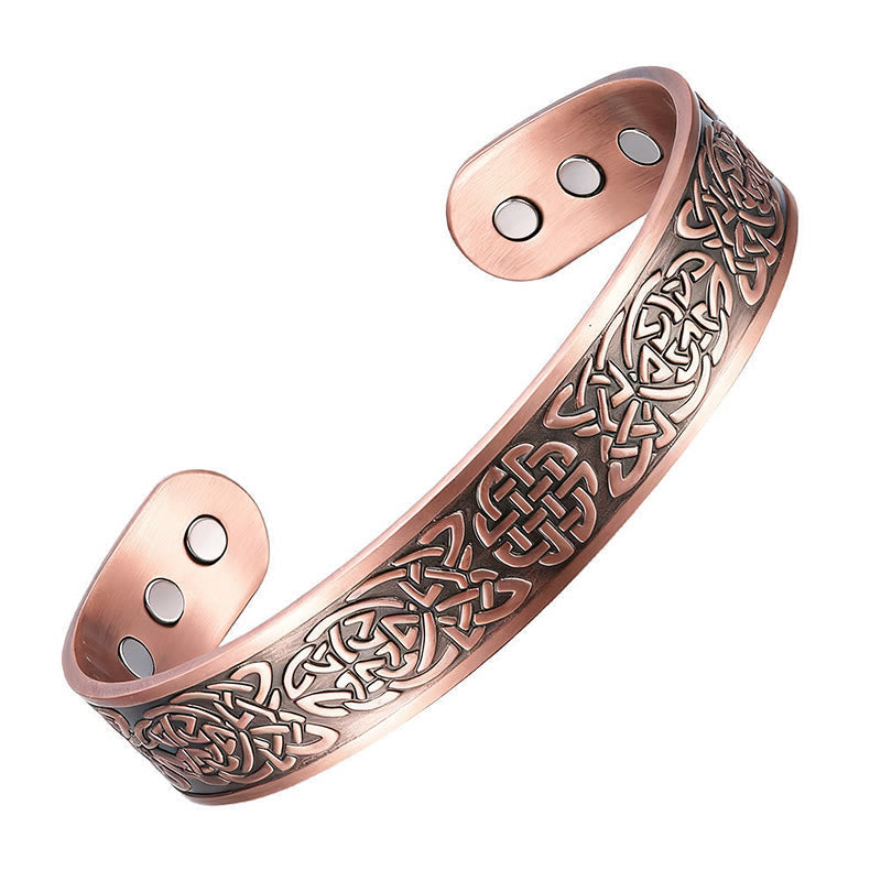 Minimalist Copper Abstract Line Pattern Open Cuff Bangle or Ring