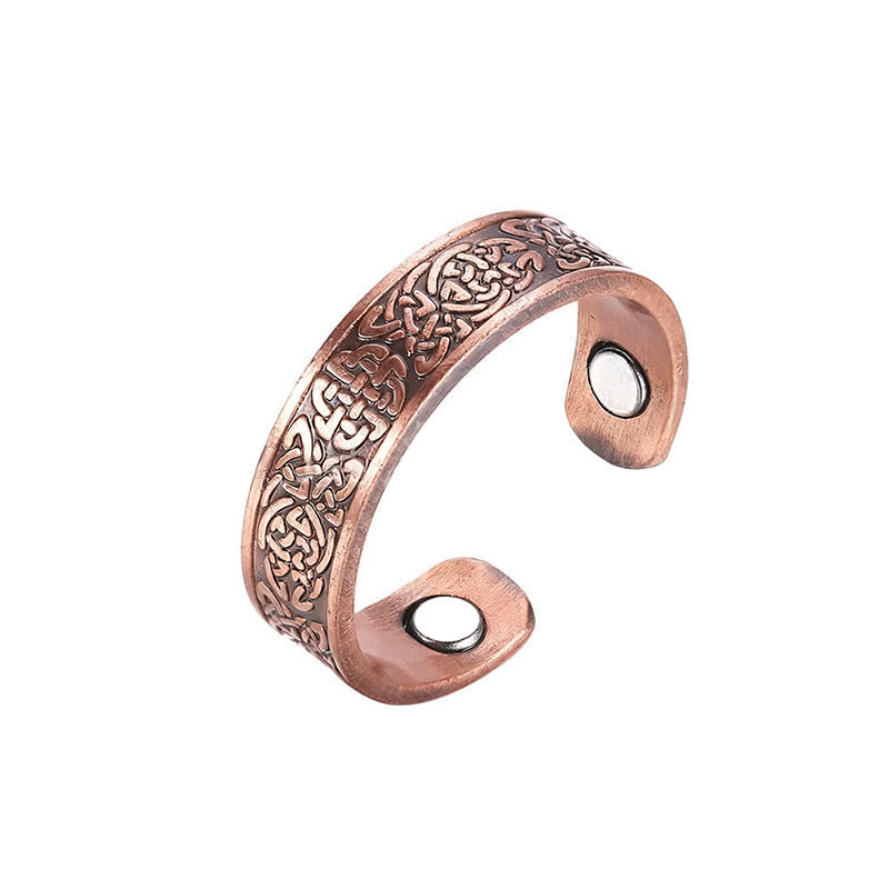 Minimalist Copper Abstract Line Pattern Open Cuff Bangle or Ring