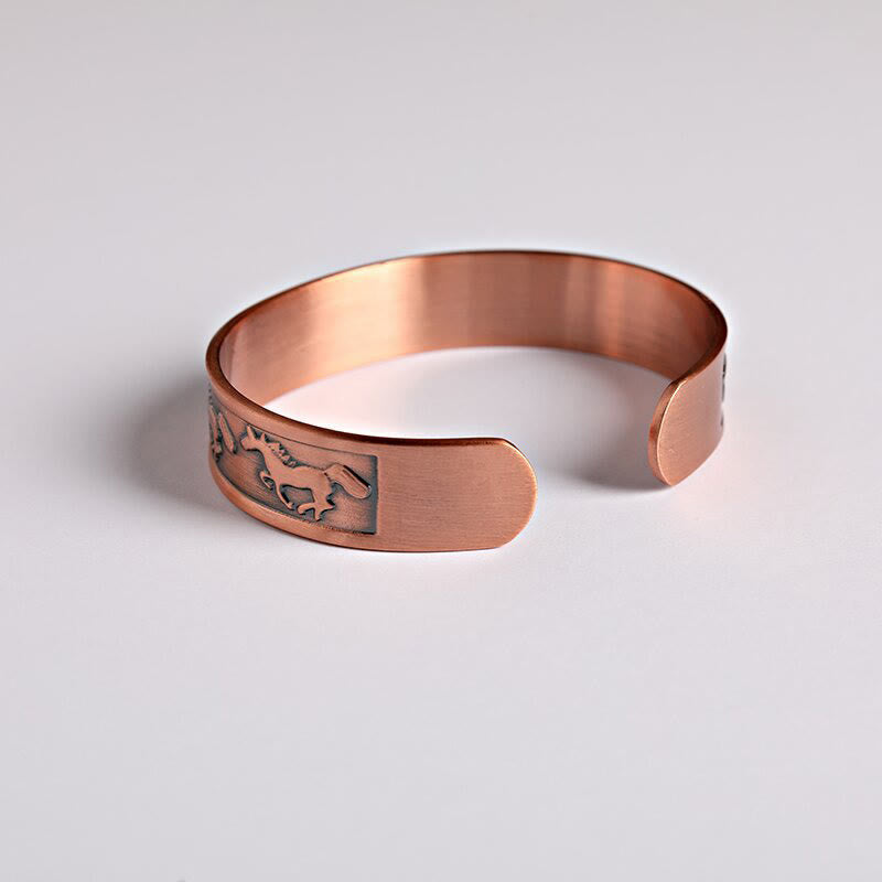 Year Of The Horse Copper Open Self Care Cuff Bracelet Bangle