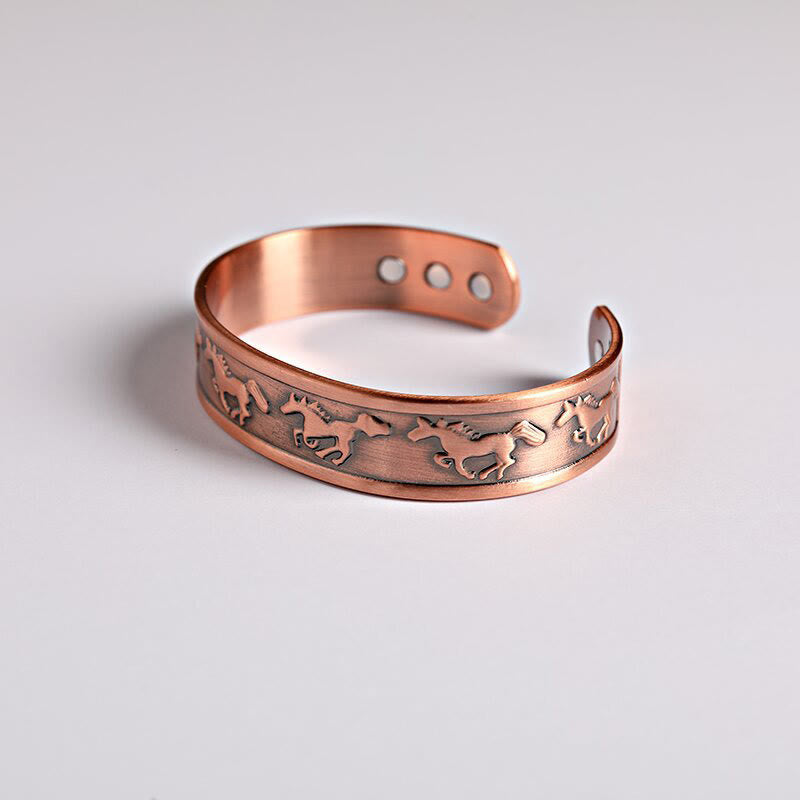 Year Of The Horse Copper Open Self Care Cuff Bracelet Bangle
