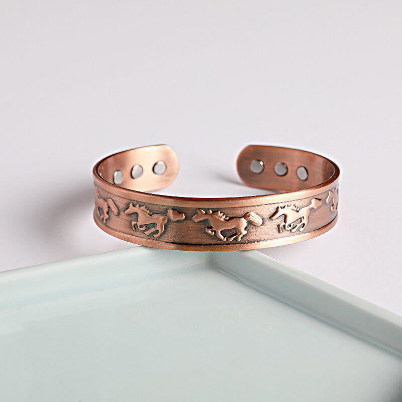 Year Of The Horse Copper Open Self Care Cuff Bracelet Bangle