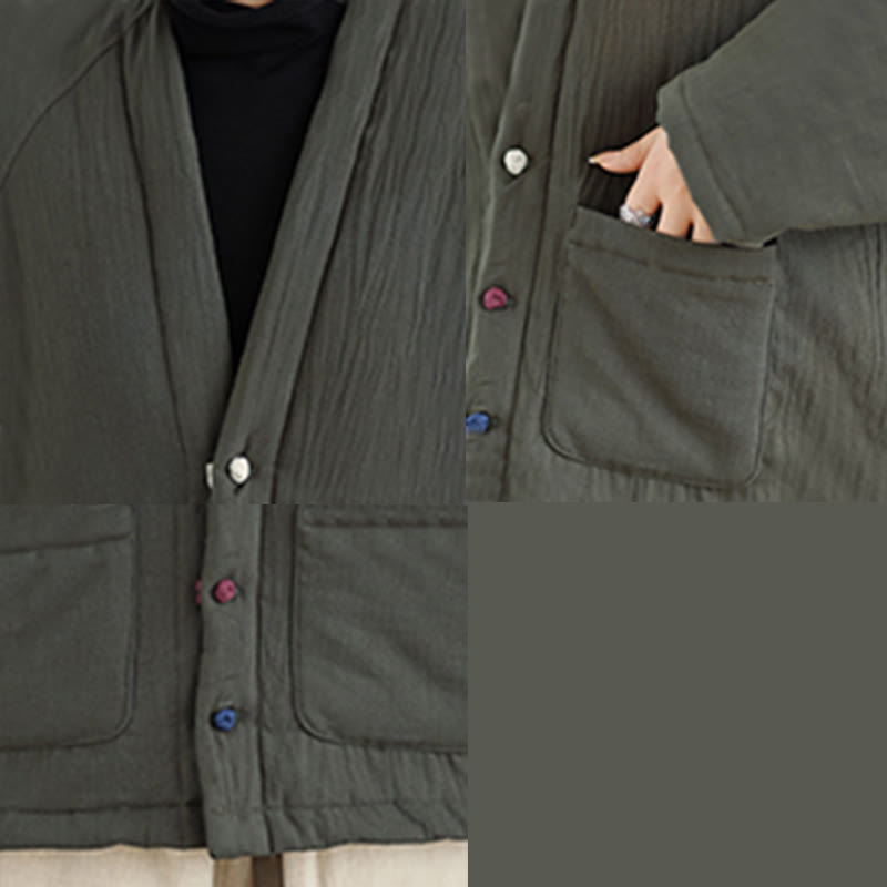 Winter Long Sleeve Cotton Women's Thermal Jacket With Pockets