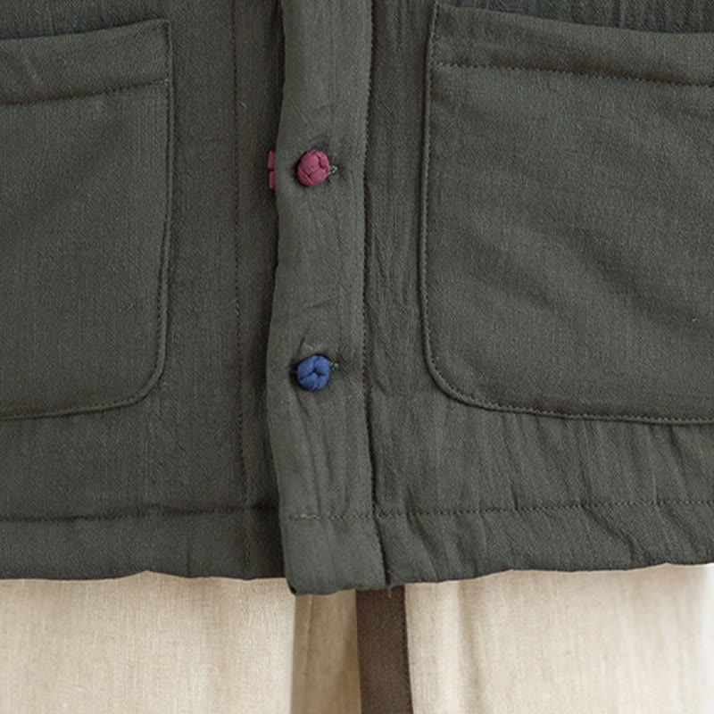 Winter Long Sleeve Cotton Women's Thermal Jacket With Pockets