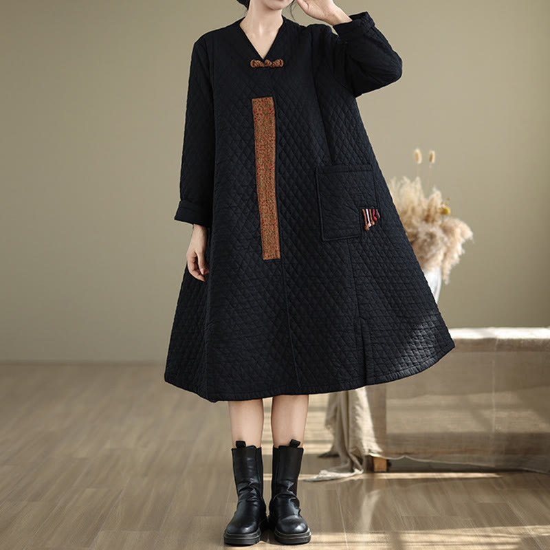 Cotton Diamond Pattern Mid-Length Mindful Layering Coat