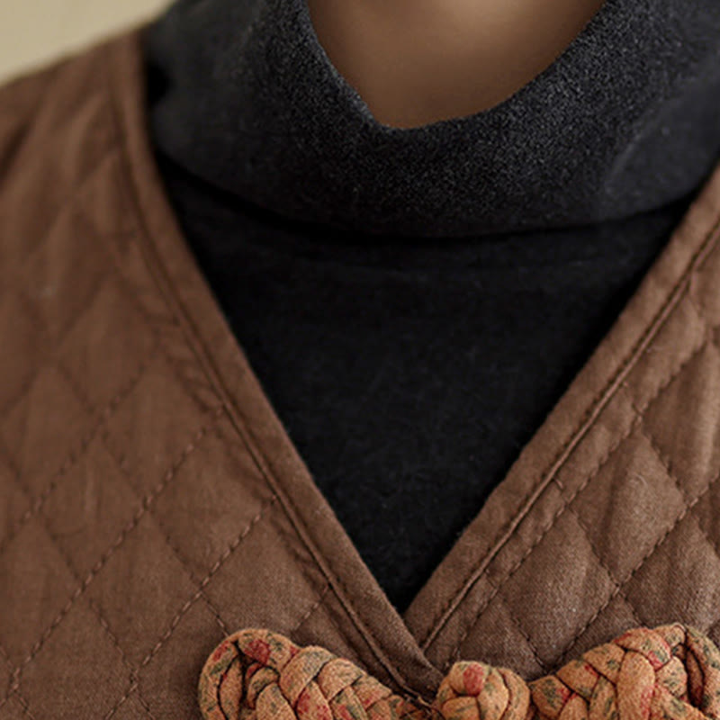 Cotton Diamond Pattern Mid-Length Mindful Layering Coat